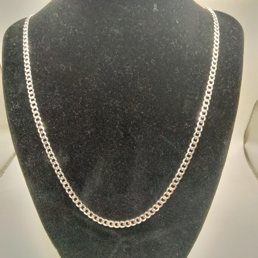 Handmade Sterling Silver 925 Cuban Link Chain 28 inch 14.12g Taxco Mexico